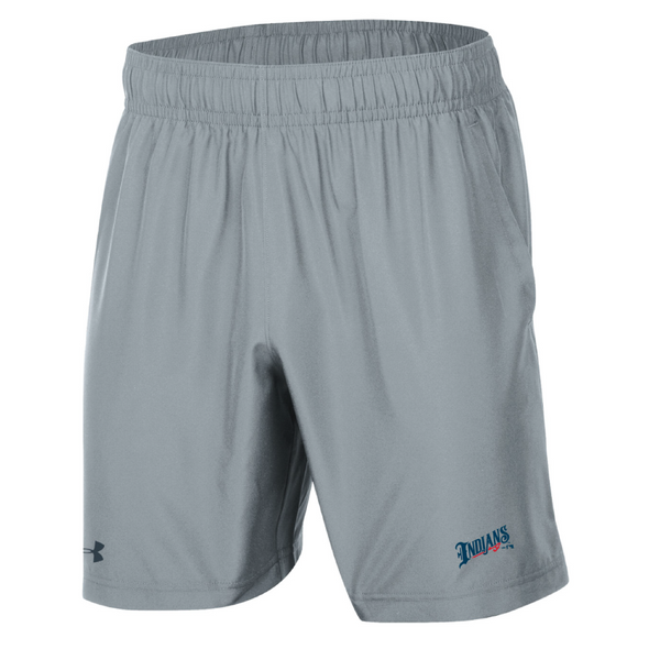 Indianapolis Indians Adult Grey Wordmark Under Armour Woven 7" Shorts