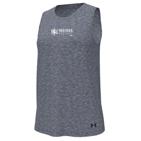 Indianapolis Indians Women's Grey Home Cap Under Armour Breezy Muscle Tank Top