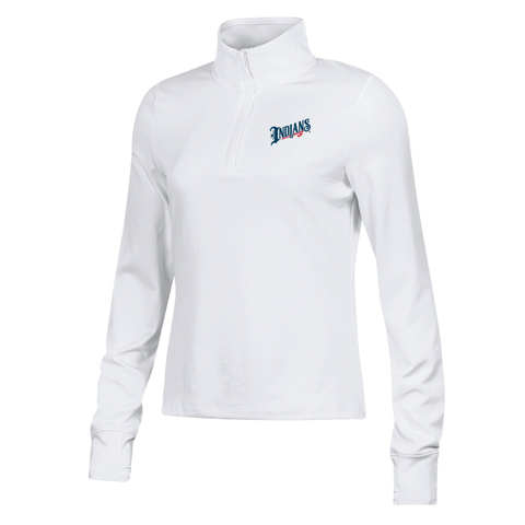 Indianapolis Indians Women's White Wordmark Under Armour Motion 1/4 Zip Jacket