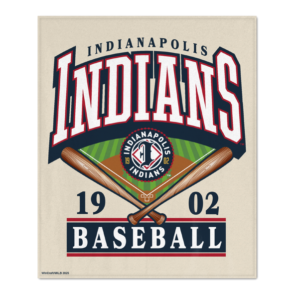 Indianapolis Indians WinCraft Ultra Plush 50" x 60" Cream Throw Blanket