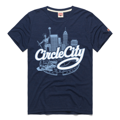 Indianapolis Indians Adult Homage Navy Circle City Skyline Tee