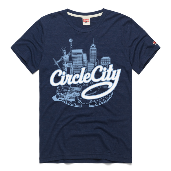 Indianapolis Indians Adult Homage Navy Circle City Skyline Tee