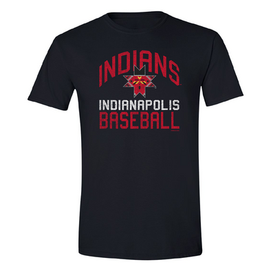 Indianapolis Indians Adult Black Economy Champ Banner Tee