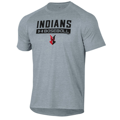 Indianapolis Indians Adult Heather Grey Under Armour Plate Tech Tee