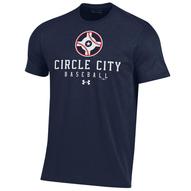 Indianapolis Indians Adult Navy Circle City Under Armour Bold Performance Cotton Tee