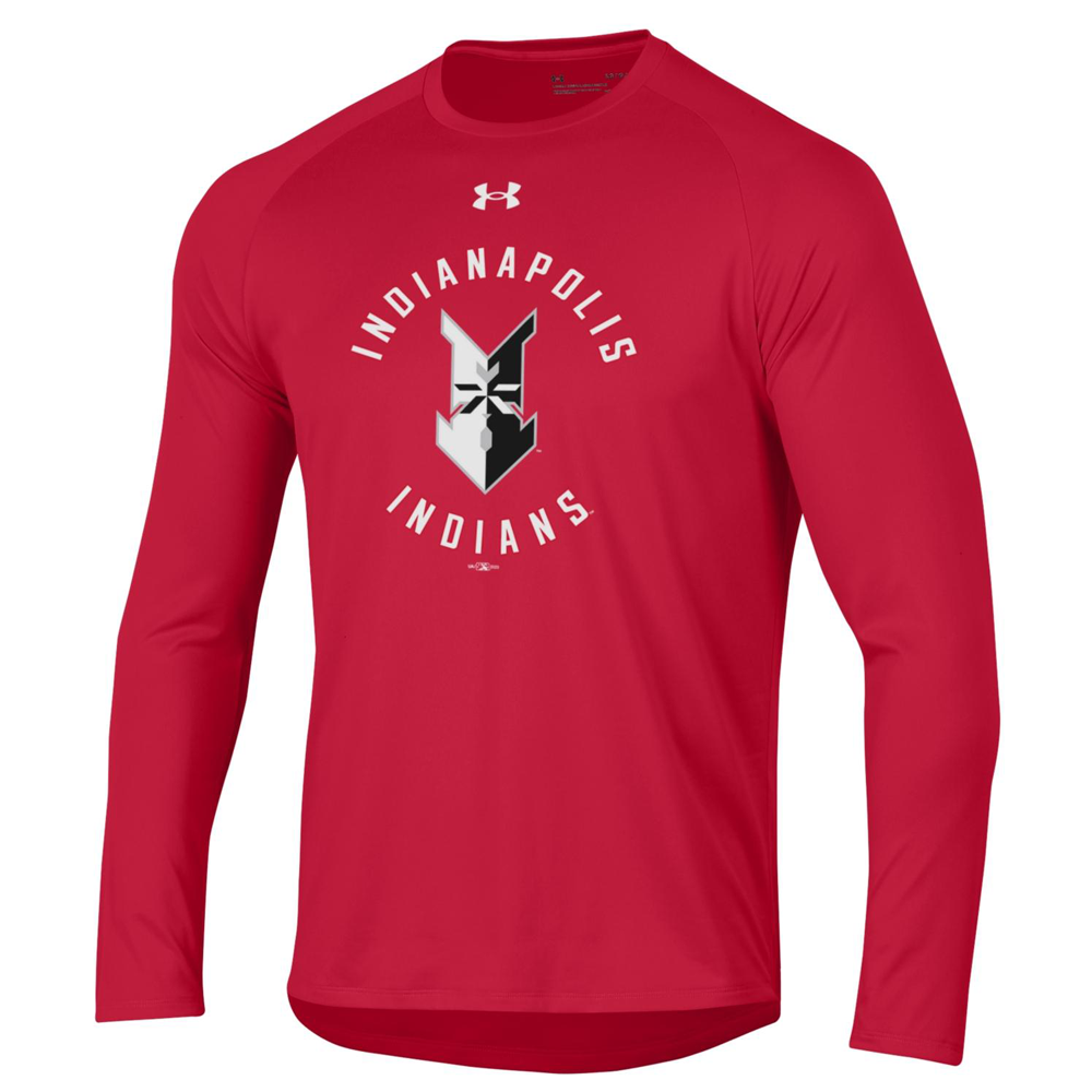 Indianapolis Indians Adult Red Under Armour Home Long Sleeve Tech