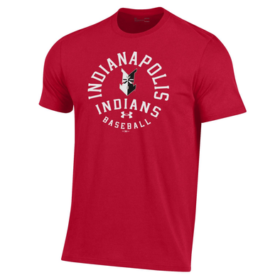 Indianapolis Indians Adult Red Under Armour Rounded Performance Cotton Tee