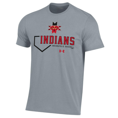 Indianapolis Indians Adult Steel Under Armour Face Performance Cotton Tee
